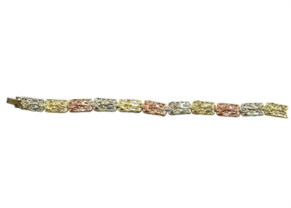 Three Tone Plated Womens Bracelet